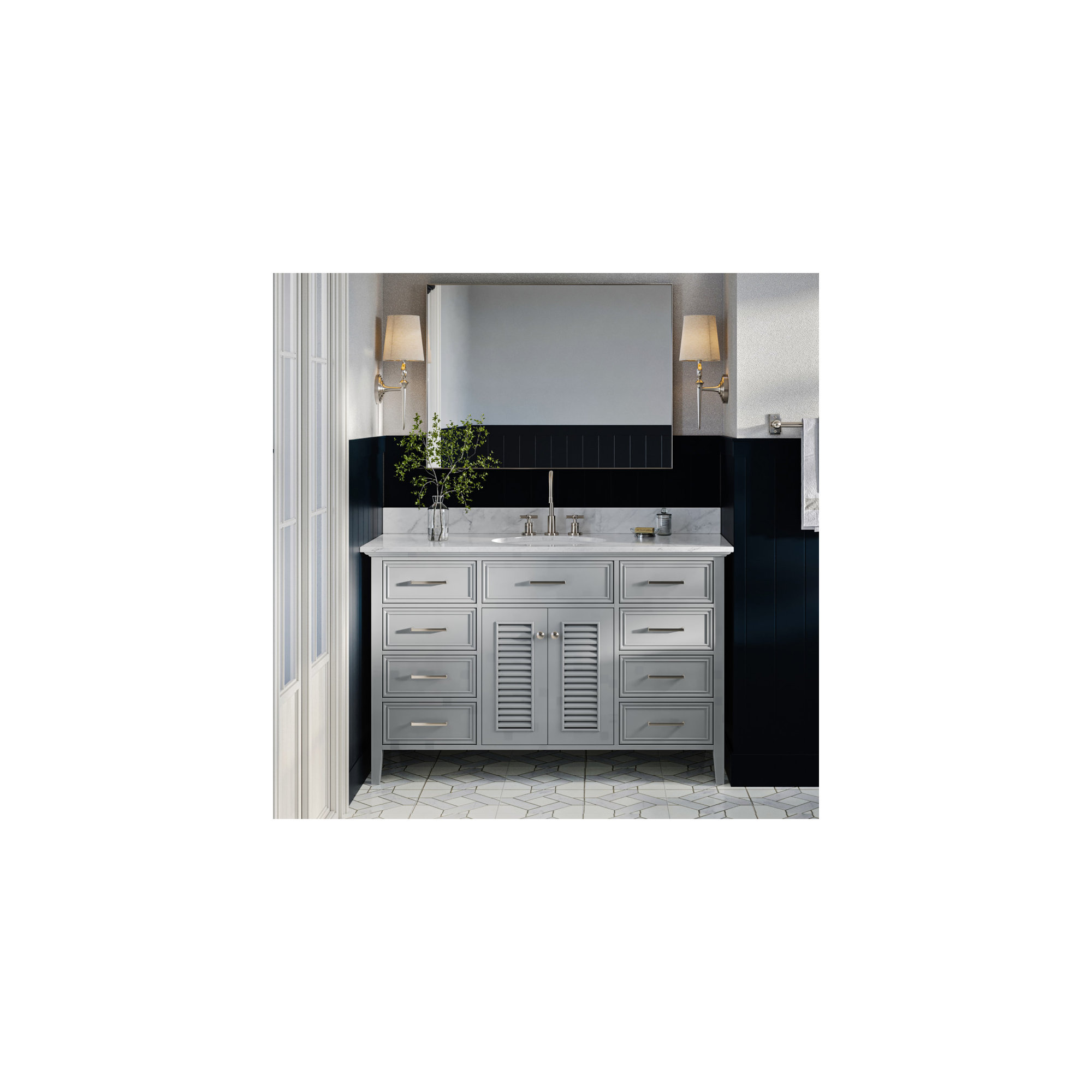 55'' Single Bathroom Vanity, Gray