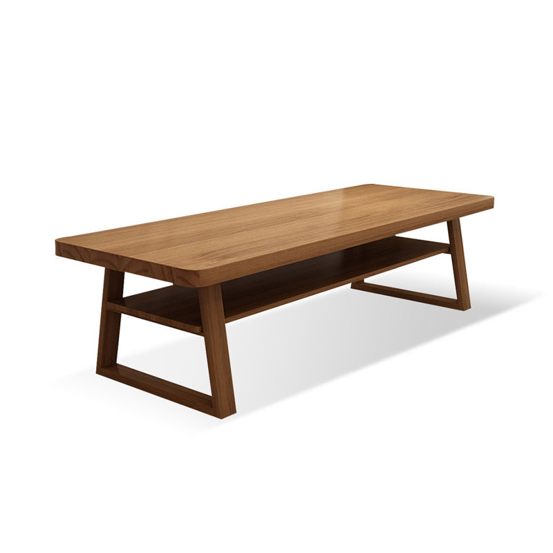 Bureau rectangulaire en bois massif noyer, H 29,53 po x l 78,74 po x P 31,5 po