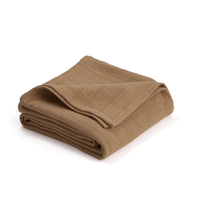 Vellux 100% Cotton Blanket - Soft, Breathable, Cozy & Lightweight Thermal Blanket  All-Season Blanket Perfect for Layering Bed, Couch & Sofa - Hotel Quality