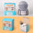 Round Concrete Coasters with Black Iron Stand, Set of 6
