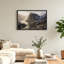 Art mural sur toile, montagnes rocheuses escarpées et rivière sinueuse avec lumière dorée-22371259
