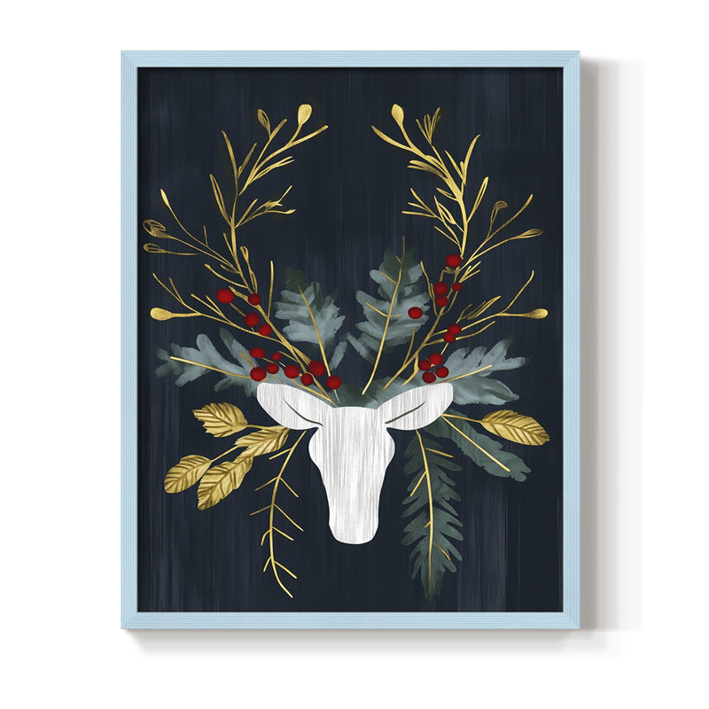 Reproduction encadrée - bois massif, H 30 po x l 24 po, Bleu