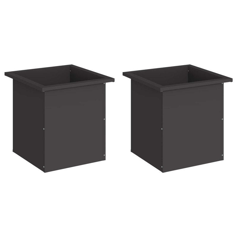 Planter Box, 40cm H x 40cm W x 40cm D, Black, 2