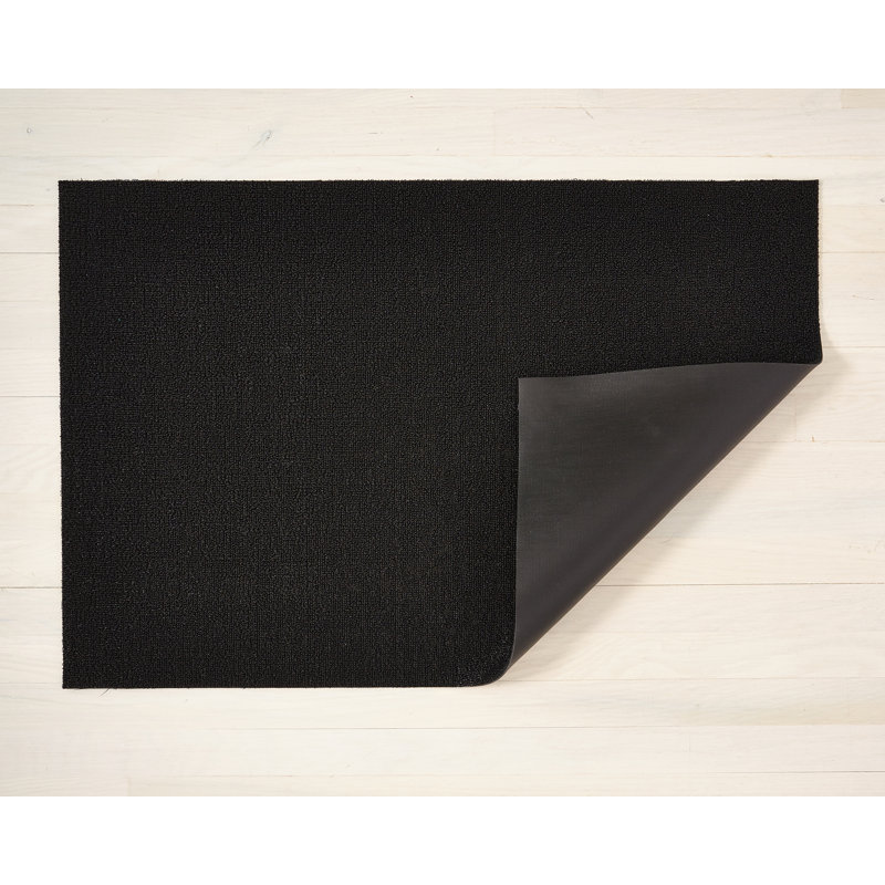 Indoor / Outdoor Doormat, Black, 0.6cm H x 46cm W x 71cm L