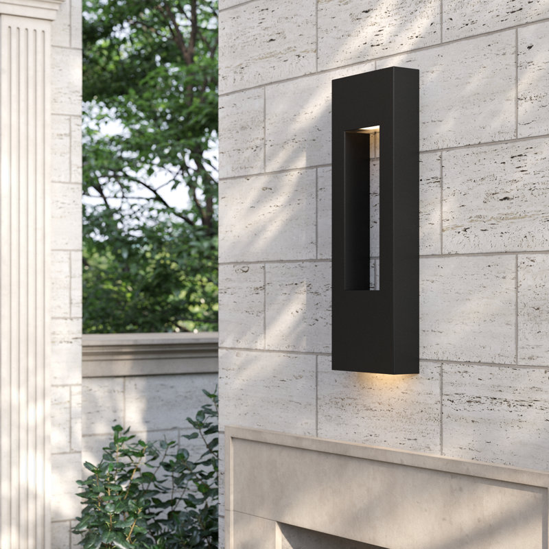 Atlantis Frosted Glass Outdoor Flush Mount, 36" H x 12" W x 4" D, Satin Black