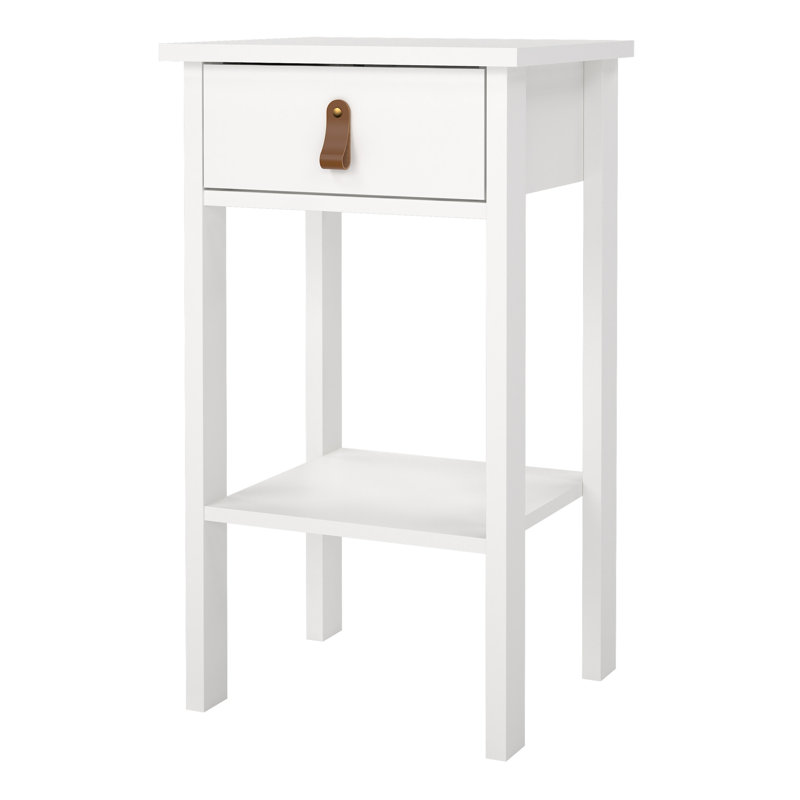 Elanora 40cm W Manufactured Wood Bedside Table, White