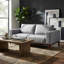 Canapé Roma en tissu gris doux avec pieds en bois, 80 po-123017694