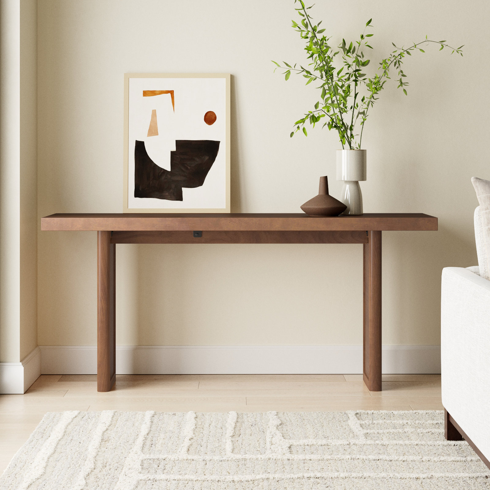Cinna 65" Mango Console Table, Medium Brown