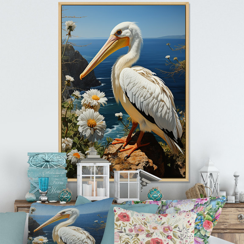 Landgrove Gray Pelican Coastal Watch Pastoral, reproduction d'art sur toile, H 32 po x l 16 po x P 1 po