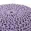 Pouf tricoté rond en coton, 20 x 20 x 14 pouces, lavande