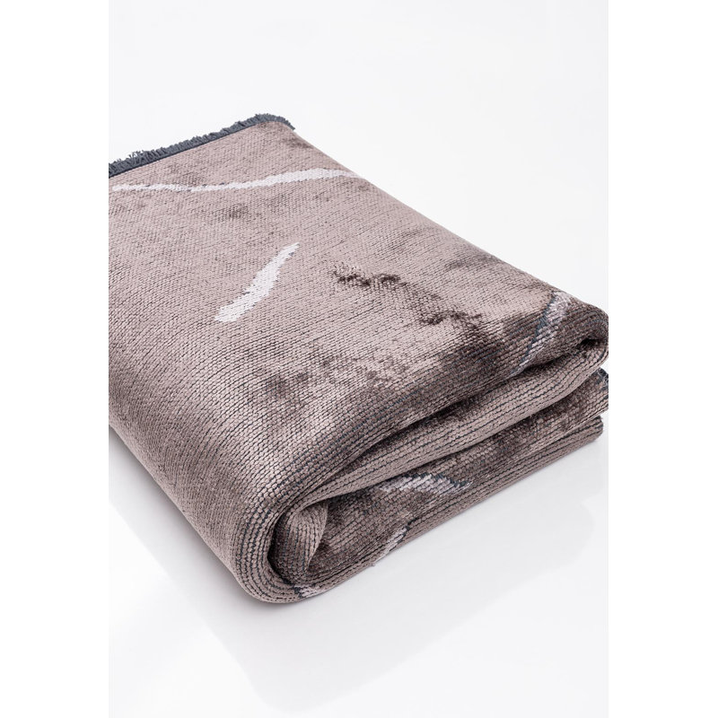Rapture Abstract Area Rug in Gray, Rectangle 6'7" x 9'10"