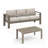 2 Pieces Outdoor Patio Set, All-Weather 75” 3-Seat Metal Patio Sofa Couch With Thick Cushions, Frame And 43” Coffee Table-1711278427-1711278437