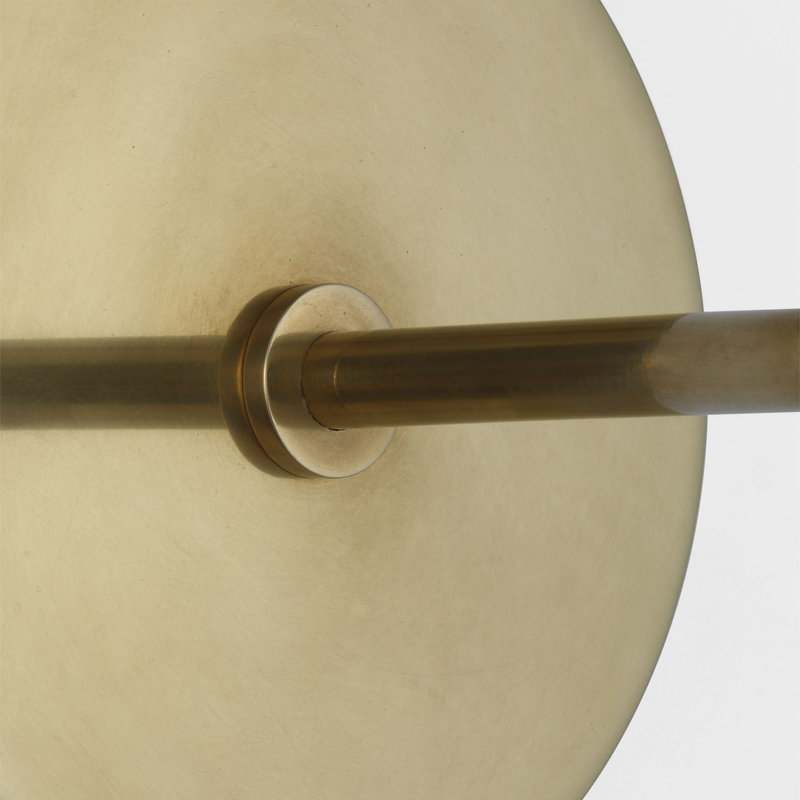 Suzanne Kasler Camille 20" Cordless Sconce with Linen Shade, Hand-Rubbed Antique Brass