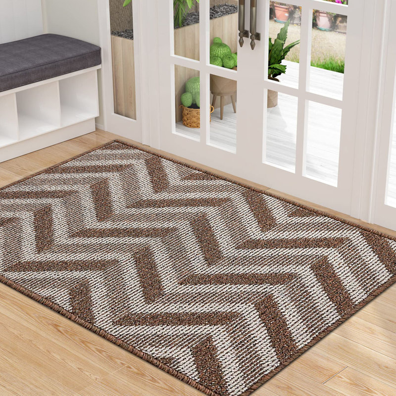 Tapis d'entrée / extérieur antidérapant Dunaville, Brun, L 32 po x L 48 po