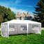 Auvent extérieur 10 x 20 pi - pavillon de mariage avec 6 parois latérales amovibles, cordes et piquets pour plus de stabilité-118661966