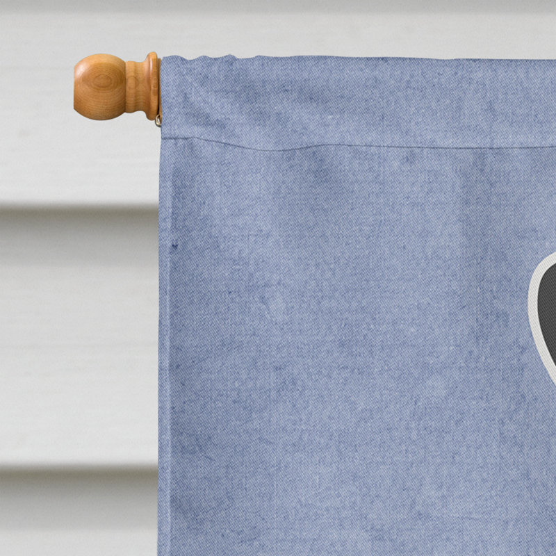 Polyester 2 côtés 40 x 28 po welcome drapeau maison, Schnauzer standard poivre et sel assis