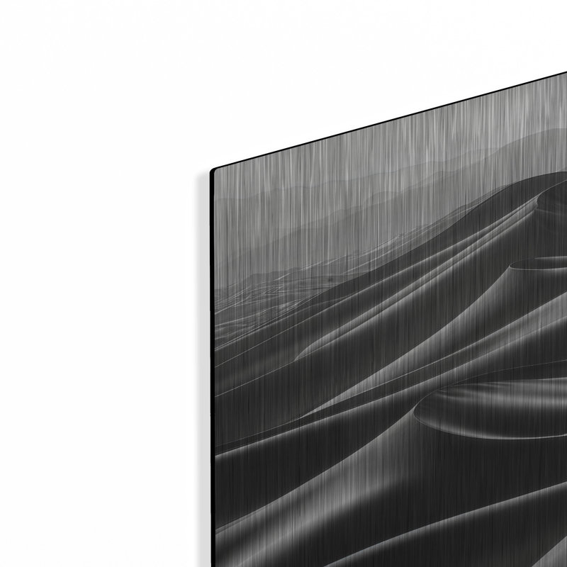  «Sand Dunes B & w 2» par Rey Klimt, art mural en métal, H 24 po x l 48 po