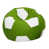 Vert / similicuir blanc