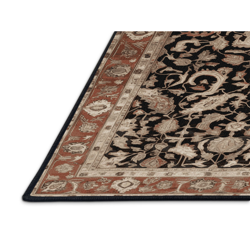 Tapis brun turc lavable à la machine, Rectangle 5 pi x 7 pi