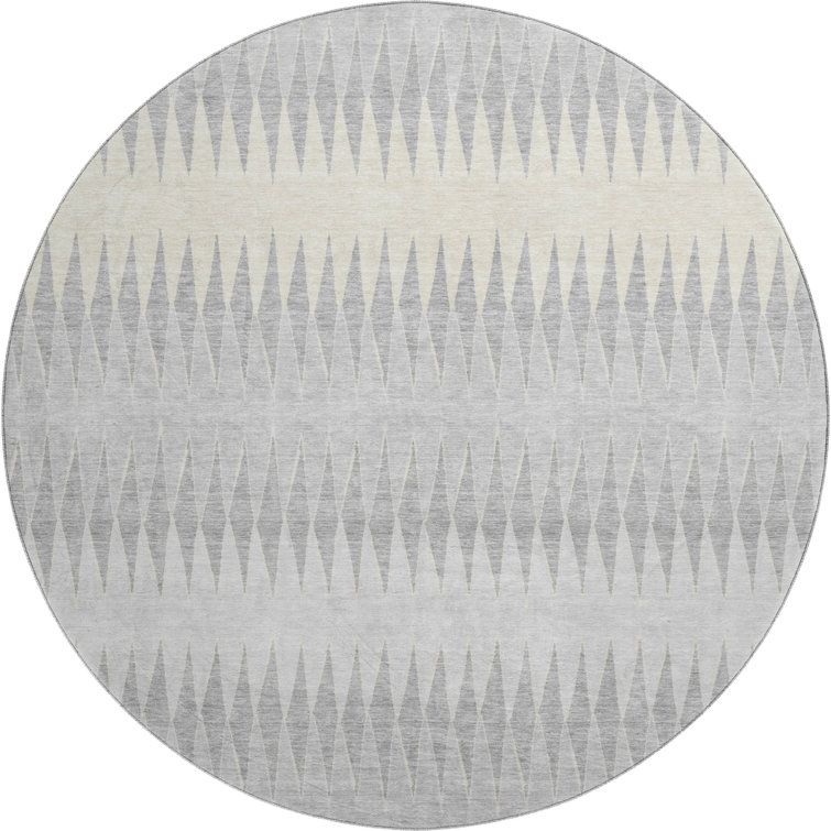 Premium Machine Washable Prisco Silver Rug