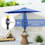 Parasol de fenêtre d'extérieur demi-rond 9 pi avec 5 nervures, bleu foncé