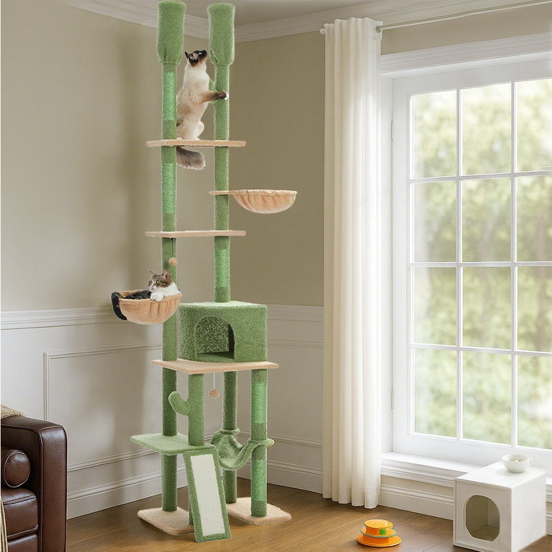 Tour pour chat à hauteur ajustable 85-112 po Dortha, Vert