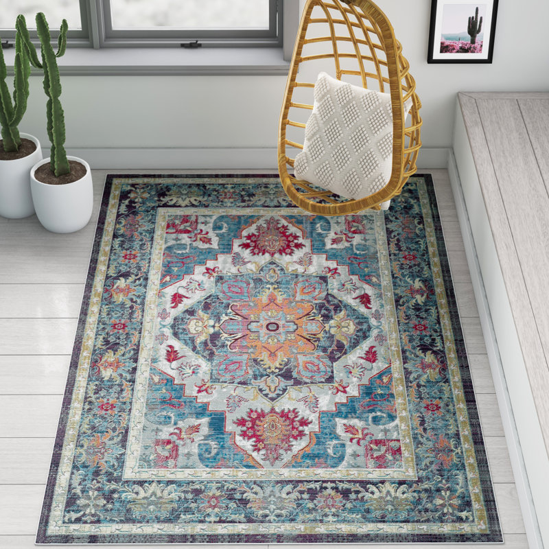 Emberlin Performance Oriental Rug, Rectangle 6' x 9'2"