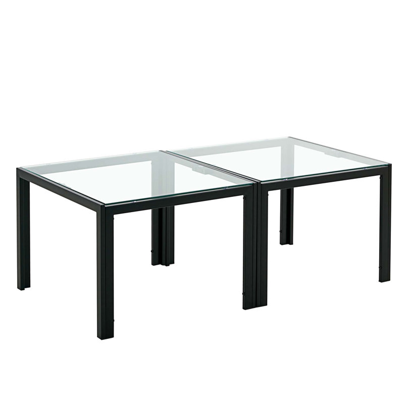 Ensemble de tables gigognes 4 pieds Jarvion, Transparent