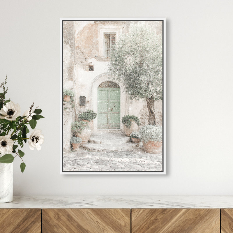 Mint Door I Canvas Architecture Print by Oliver Gal, Black Frame, 10 x 15, 17"H x 25"W, White Floater Frame