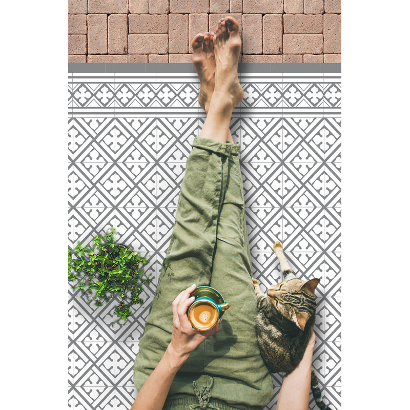 Harrigan Vinyl Machine Printed Area Rug, Rectangle 100 x 133cm