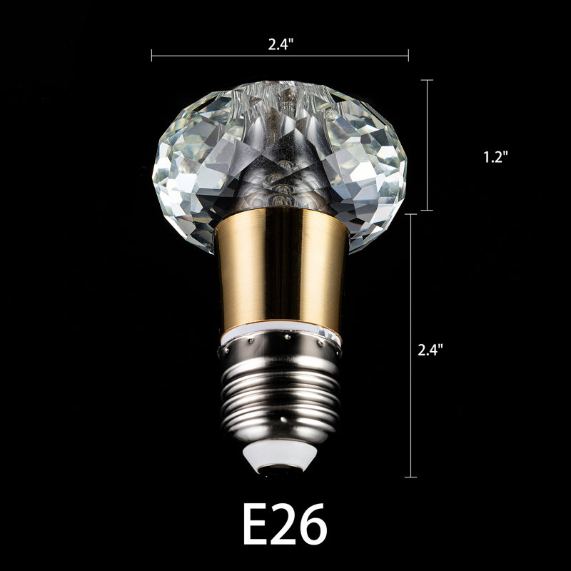 Bead-shaped LED Solid Crystal-Style Glass Bulb, 3000K Warm White, E26/27 Medium Base Bulbs (Base not included)