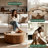 Round Coffee Table with Natural Wood Grain for Living Room