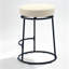 Tabouret de bar pivotant sans dossier moderne, tabouret de bar rond rembourré en lin mélangé avec structure en métal, ensemble de 3-1612403176-1612403180