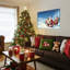 «Santa Reindeer Snowscape», art mural sur toile-121121936