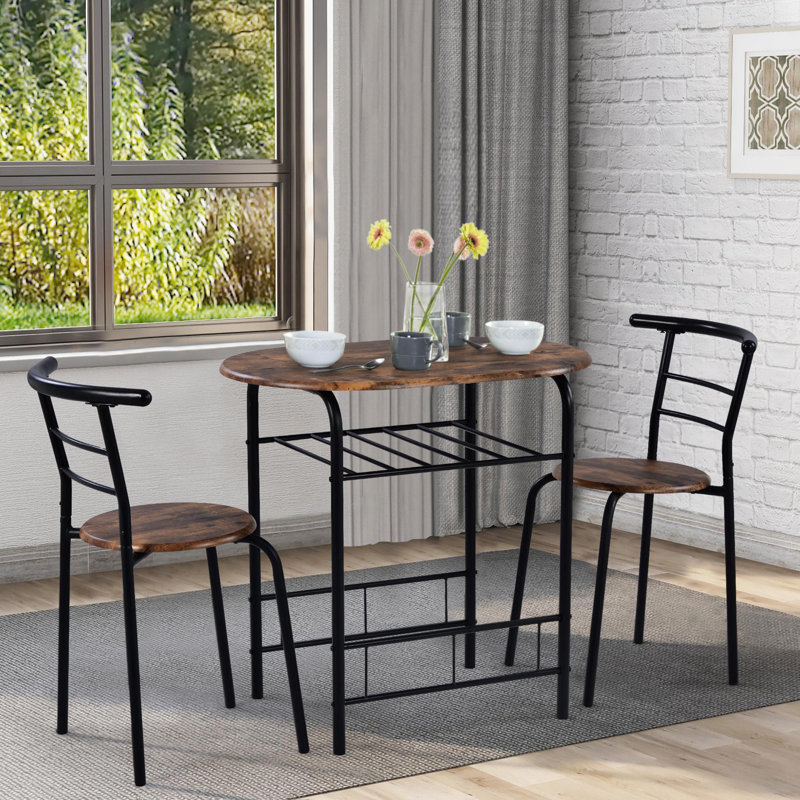 Ruma 2 - Person Dining Set, Brown, Black, Brown/Black