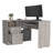 Light Gray 2-Drawer 1-Shelf L-Shaped Computer Desk-133682191