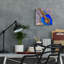  Art mural en verre «The Blues» par Marvindale, 12 po x 12 po