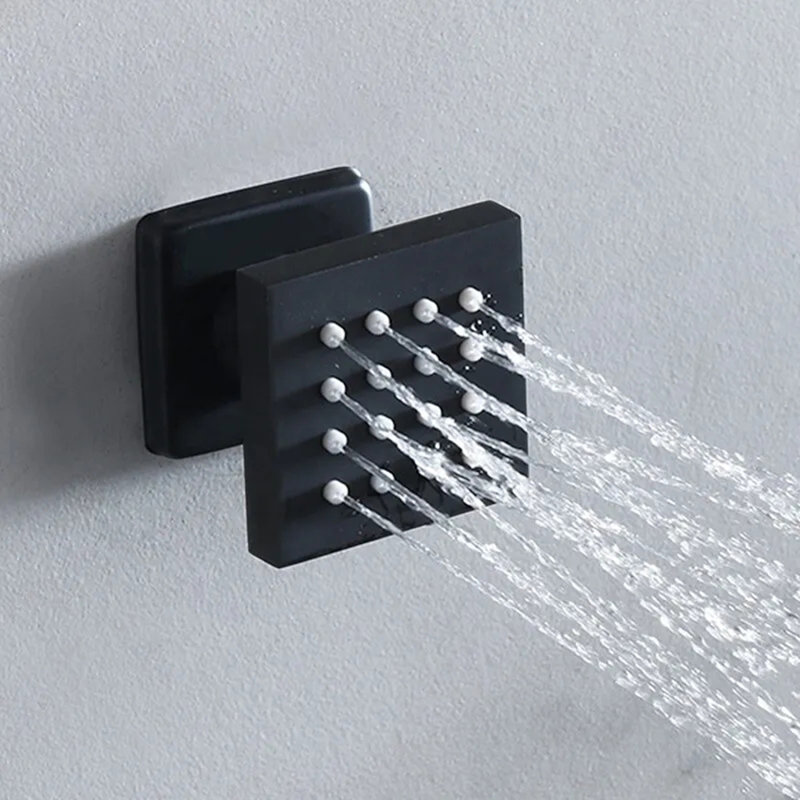 Système de robinet de douche thermostatique 49 pouces et 35 cm à DEL avec 6 jets pour le corps