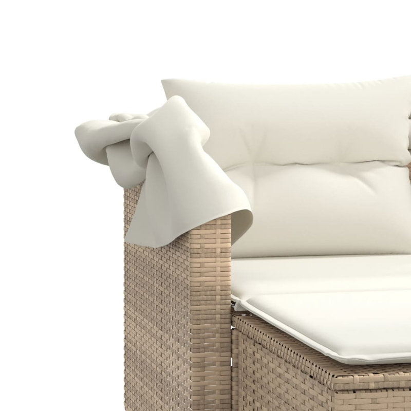 48.4'' Wide Rectangle Patio Sofa with Cushions, Cream White/Beige