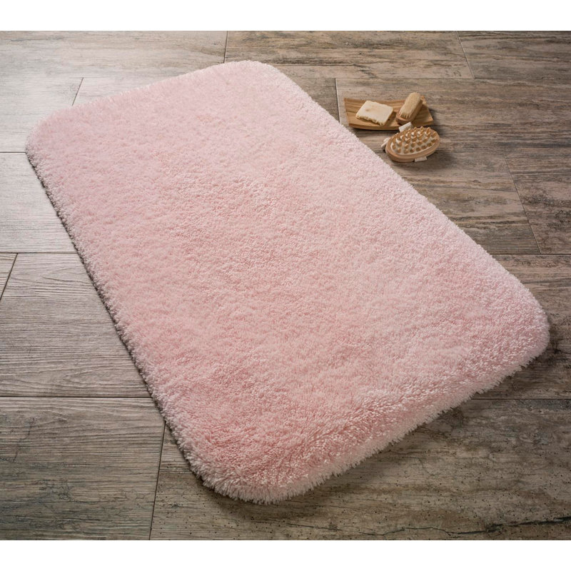 Nylon Non-Slip Bath Mat, Pink, 0.4" H x 31" W x 55" L