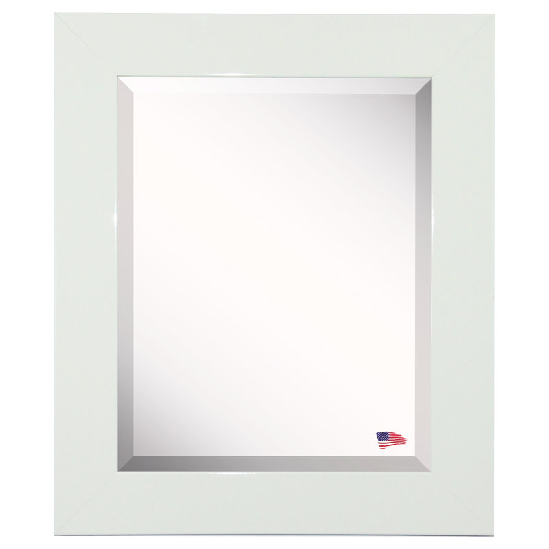 Vibhu Wood Flat Wall Mirror, 37.5" H x 33.5" W, White