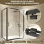 Cabine de douche à cadre pivotant avec verre trempé transparent de 1/4 po de l 48 po x H 71 po-124513524