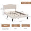 Double Size Upholstered Bed Frame, Platform Bed With Adjustable Teddy Fabric Headboard, Wood Slat Support, No Box Spring Needed, Beige