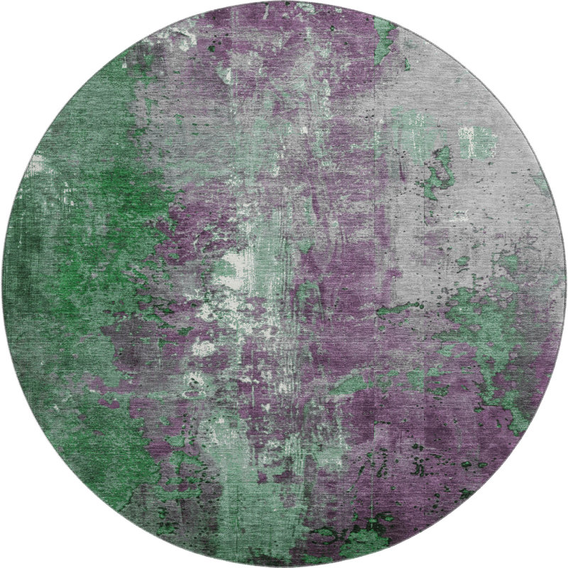 Premium Machine Washable Medena AMF1870 Abstract Rug, Round 8'