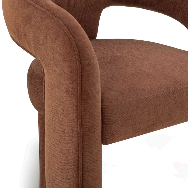 Chaise de salle à manger en chenille rouge Malone Performance, Rouge