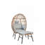 Chaise d'extérieur en osier avec repose-pieds-268116986