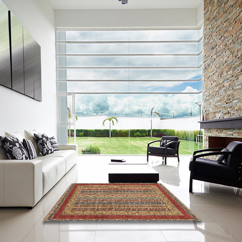 Tapis abstrait 100% lavable à la machine 2411, Carré 4 pi