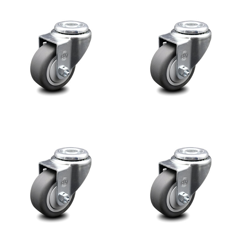 Thermoplastic Rubber Wheel Swivel Bolt Hole Caster