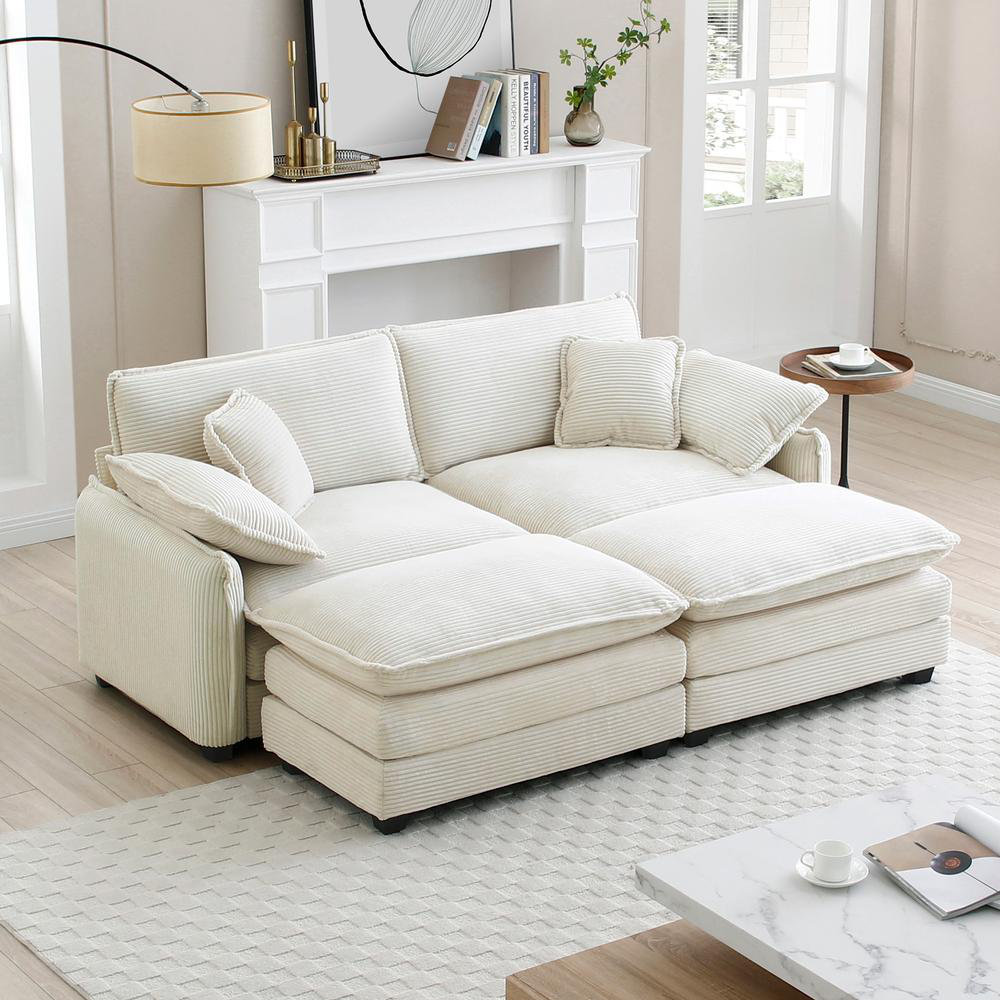 Two-Seater Theater Sofa  With 2 Footrest For Small Living Spaces Latitude Run® Upholstery 