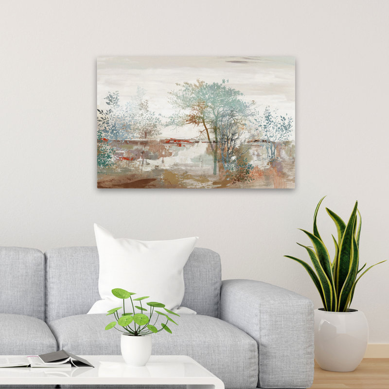 Automne, silence, paysage, arbre, nature, paysage abstrait, peinture, technique mixte, art contemporain, H 36 po x l 24 po